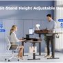 Electric Adjustable Height Desk with 2 Drawers, 120 x 60 cm, Stable Sit-Stand Desk Image 6