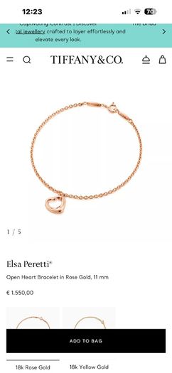 Tiffany & Co rose gold bracket