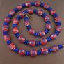 Vintage Venetian Style Floral Glass And tire Shape Blue Glass Beads Necklace Image 8