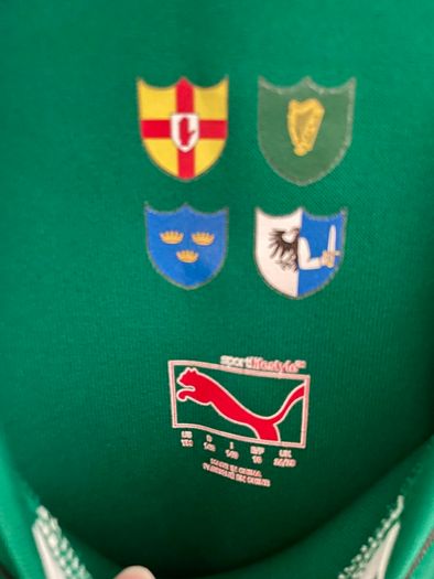 Irish rugby puma jersey size 9/10 years old