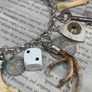 1 Goblins Whimsical Trinkets Bone and Tooth Soldered Charm Bracelet Charivari Wearable Art Weird Oddity Image 6