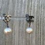 chanel pearl earrings with Crystal Heart Design Silver Hardware Image 4