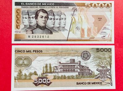 Mexico  5,000 Pesos.  1985. PICK  88.  ( Uncirculated )