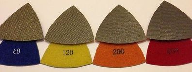 4PC SET 3" Diamond Electroplated Triangular Polishing Pads