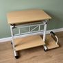 Mobile Computer Desk with Pull Out Keyboard Tray & Printer Shelf Image 4