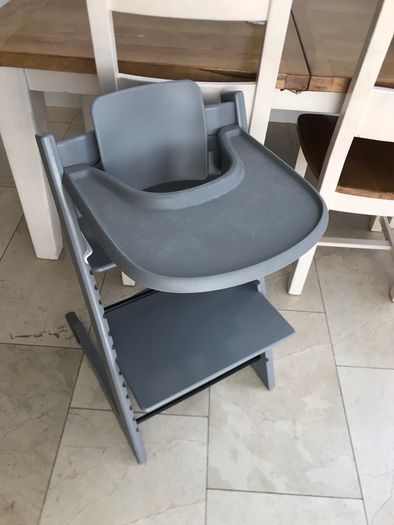 Stokke Tripp Trapp Grey tray, harness and full set baby high chair