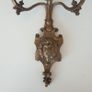 French pair brass wall sconces for candles vintage Image 5