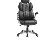 Office Chair with Folding Armrests blackl executive style