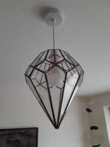 vintage brass glass pendant shade