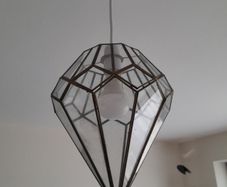 vintage brass glass pendant shade
