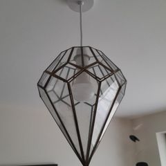 vintage brass glass pendant shade