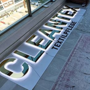 Mirror Gold Backlit 3D Letters - Custom Halo-Lit Stainless Steel Signage