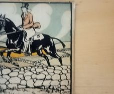Rzadka rycina Cluna Studio Dublin nr 19 "The Point-to-Point" - M. O'Keefe (ok. 1925-1940)