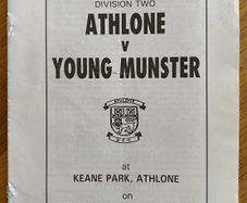 1991 Athlone v Young Munster - AIL Division 2 Rugby Programme
