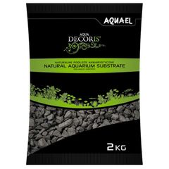 Aquael Basalt Black Gravel 2-4 mm 2kg - Natural Freshwater Aquarium Substrate
