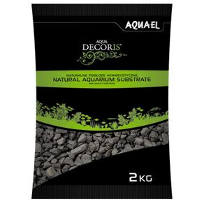 Aquael Basalt Black Gravel 2-4 mm 2kg - Natural Freshwater Aquarium Substrate