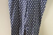 Navy &amp; beige design straight leg cropped trousers size 10