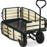 Handcart, Hand Cart, Folding Side Panels, Weather-Resistant, 300 kg Load Capacity, Transport Heavy Loads, Sturdy Frame, Large Cargo Space, Dark Green Image 2