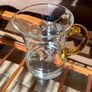 Vintage Handblown Etched Glass Pitcher with Amber Handle Image 10