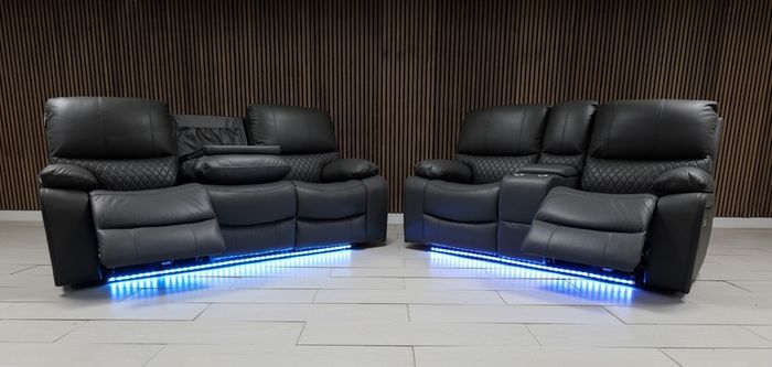 Rita 3+2 Dark Grey Electric Leather Recliner Sofa