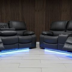 Rita 3+2 Dark Grey Electric Leather Recliner Sofa