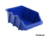 20 pcs Stackable Storage Bins 265x420x178 mm Blue