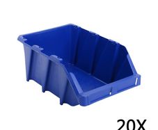 20 pcs Stackable Storage Bins 265x420x178 mm Blue
