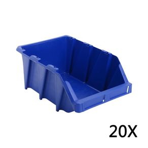 20 pcs Stackable Storage Bins 265x420x178 mm Blue