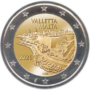Malta 2 Euro Commemorative Coin 2026 Valetta