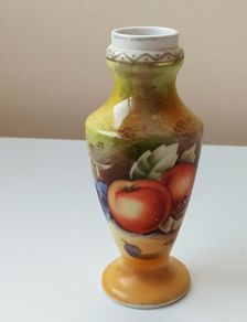 Antique Fruit China Hand-Painted   Vase height 14.5cm
