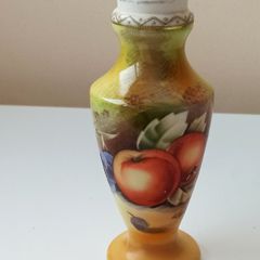 Antique Fruit China Hand-Painted   Vase height 14.5cm