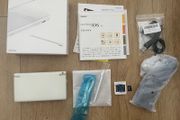 Modded Nintendo DS Lite crystal white USG 001 boxed with manual with Flash Card 32gb with Games and retro games (Neo Geo, Nes, Gameboy Color, Atari.