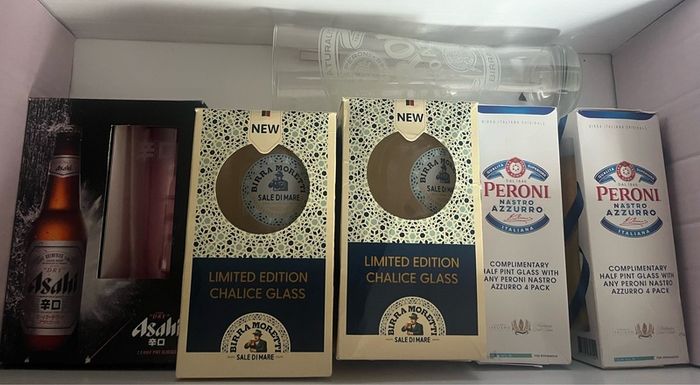 Peroni birra Roma nastro azzurro italiana asahi birra Moretti Half Pint Beer Glass