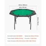 Foldable Poker Table, 8 Player 1220 mm Folding Casino Leisure Table with Padded Rails & Cup Holders, Octagonal Portable Game Tables with Felt & Metal Legs, for Texas Hold'em Game and Blackjack Image 3