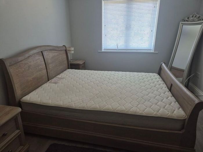 Solid Wood Sleigh Bed - Queen