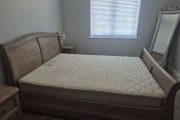 Solid Wood Sleigh Bed - Queen