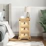 Bedside Cabinet Corona 35x32.5x58 cm Solid Wood Pine Image 3