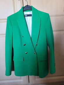 zara green blazer