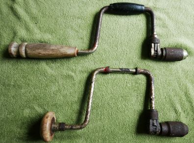 2 - Vintage Bit Brace Ratcheting Hand Crank Drill