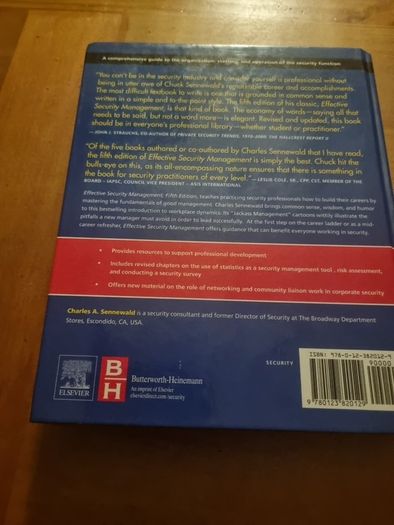 Management  Effective Security Management (Buch)  Charles A. Sennewald