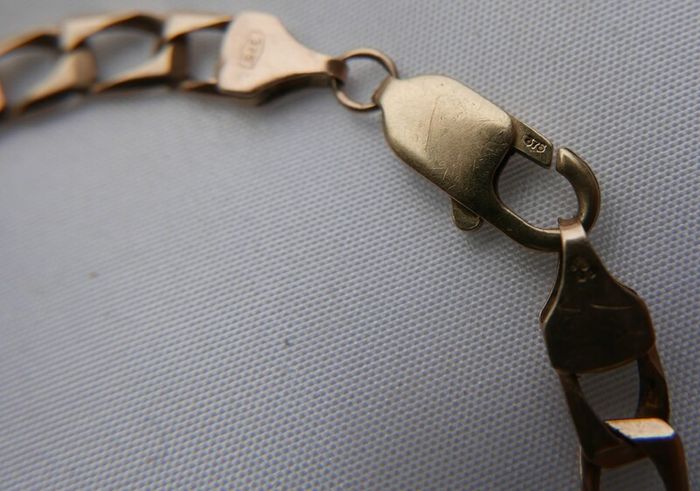 Vintage Solid Gold 9 Ct Gold 375  Men's Bracelet 8,5" -  9,97g