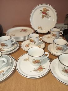 Arklow Pottery "Wild Pheasant" cups and saucers