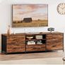 TV Stand Cabinet, TV Unit with 5 Drawers, 140 cm, Brown TV Console Table with Storage Organizers, Entertainment Center with Open Shelf for Living Room, Bedroom Image 3