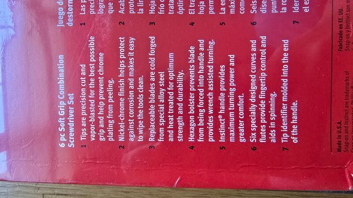 Snap-On 10 piece screwdriver set Brand new unused