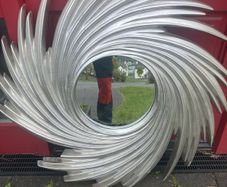Sunburst swirl silver mirror