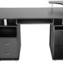 Computer Desk Office Table with Extendible Keyboard Shelf and Two Drawers Various Colour Black Image 4