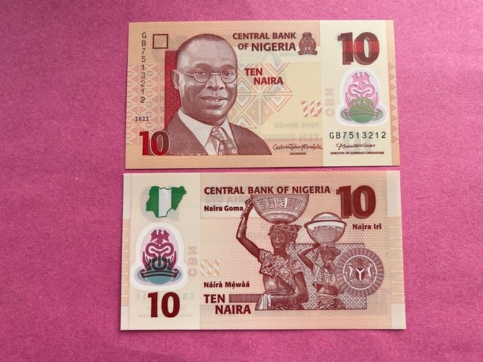 Nigeria  10 Naira. 2022 Polymer / Plastic  ( Uncirculated )