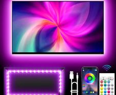 TV Lights, 4m RGB LED Strip Lights for 32-55 Inch TV, Music Sync Bluetooth APP and Remote Control, USB Powered for Gaming/Bedroom