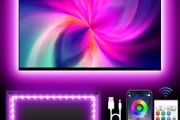 TV Lights, 4m RGB LED Strip Lights for 32-55 Inch TV, Music Sync Bluetooth APP and Remote Control, USB Powered for Gaming/Bedroom [Energy Class A]