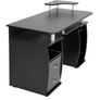 Computer Desk Office Table with Extendible Keyboard Shelf and Two Drawers Various Colour Black Image 3